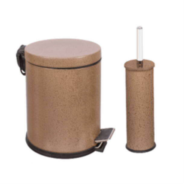 Ceramic Design Dustbin With  Brush