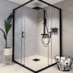 Black Square Shower Cabin